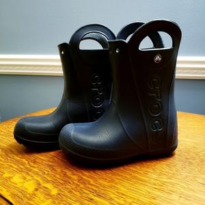Crocs Rain Boots, Navy Blue, little boys sz 13